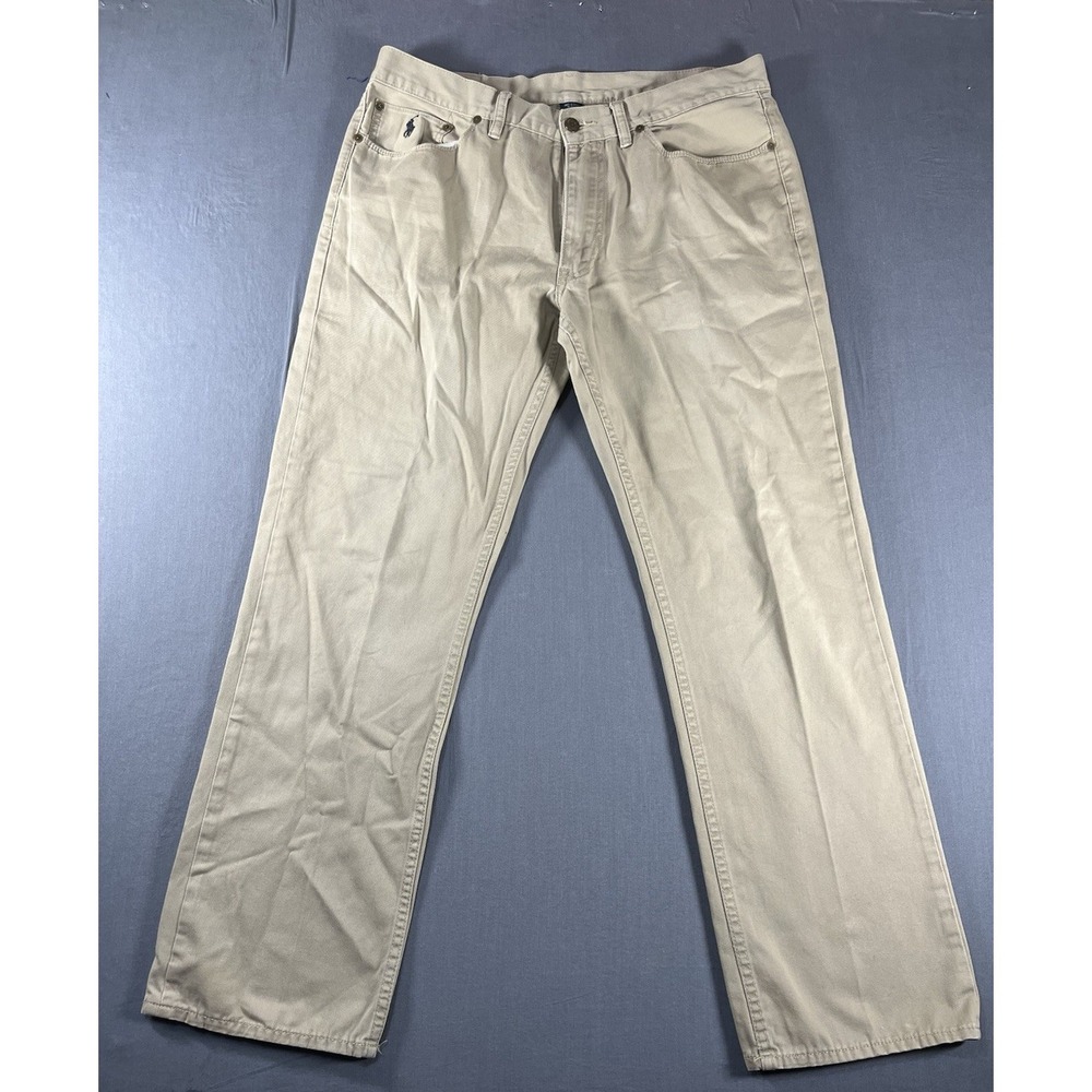 Polo Ralph Lauren Authentic Dungarees Khaki Jeans Pants Mens 34x30 Beige
